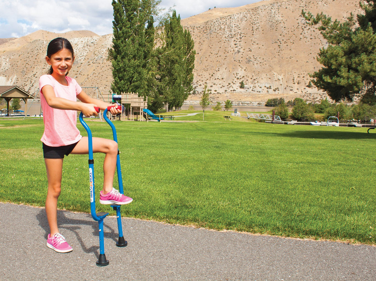 Geospace Adjustable Walkaroo Steel Wee Balance Stilts for Kids - Indoor/Outdoor Play, Exercise, Steel Stilts for Kids- Up to 120 lbs, Height