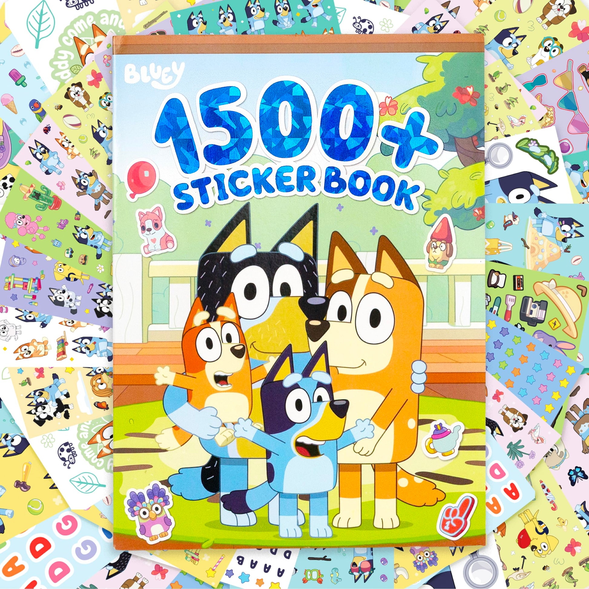 Horizon Group USA Sticker Book with Large and Small Sizes, Kids Stationary for Water Bottle, Notebooks, and Party Favors, Bluey