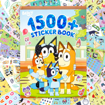 Horizon Group USA Sticker Book with Large and Small Sizes, Kids Stationary for Water Bottle, Notebooks, and Party Favors, Bluey