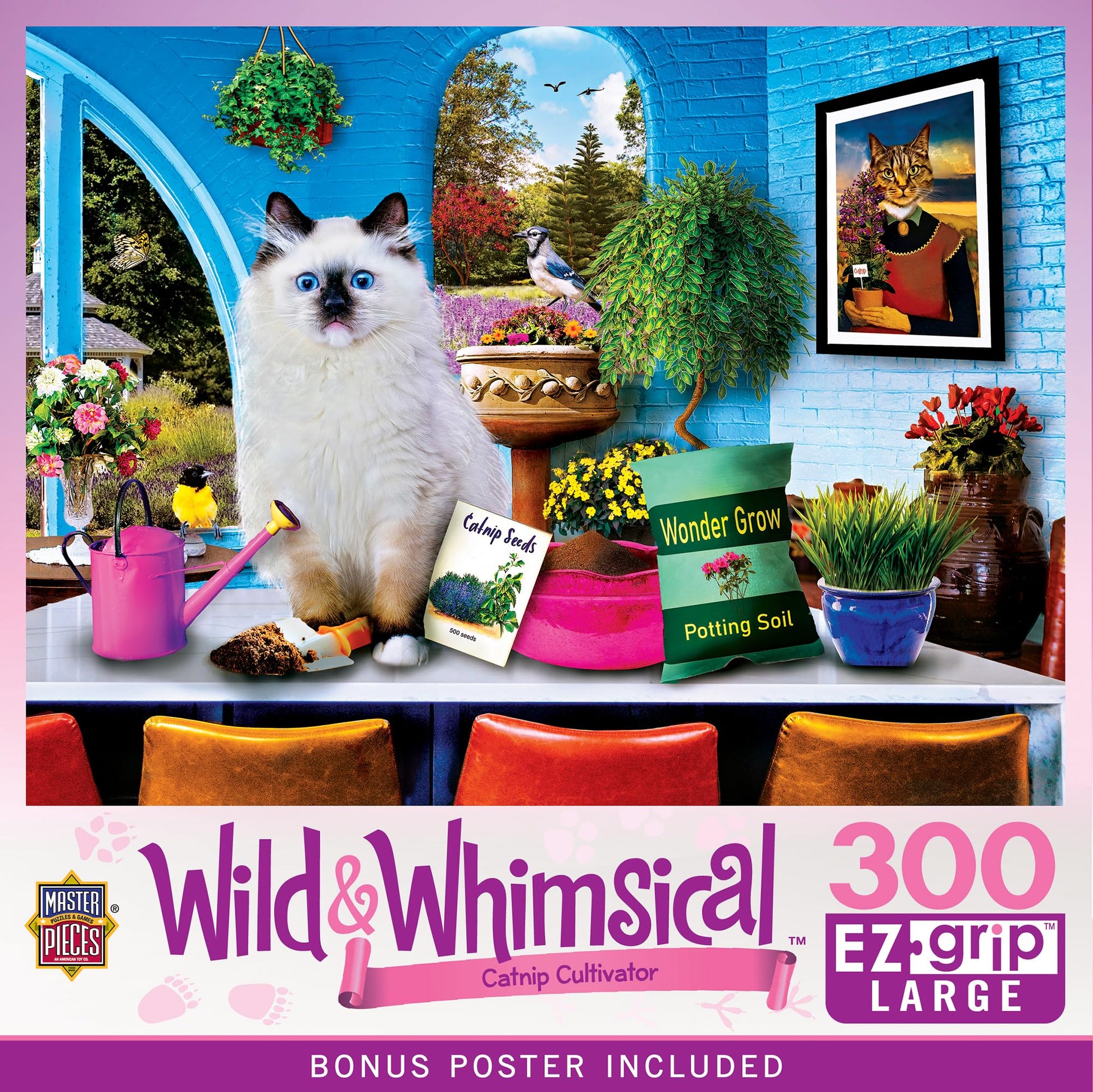 Masterpieces 300 Piece EZ Grip Jigsaw Puzzle - Catnip Cultivator - 18"x24"