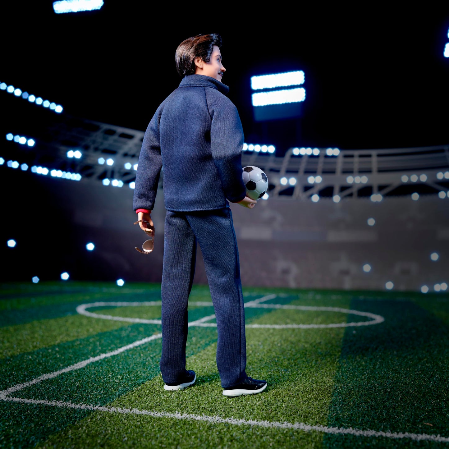Barbie Signature Fashion Doll, Ted Lasso Wearing Blue Tracksuit with AFC Richmond Logo, Collectible in Displayable Packaging