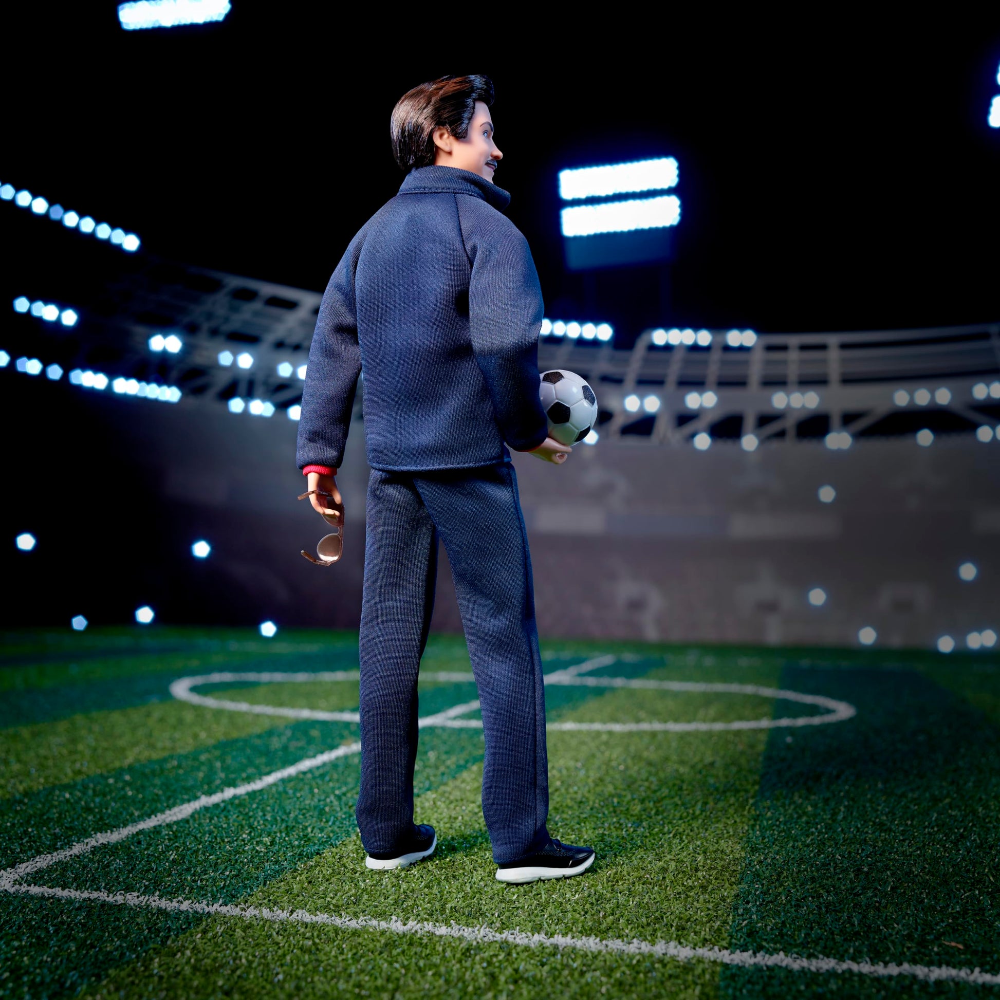 Barbie Signature Fashion Doll, Ted Lasso Wearing Blue Tracksuit with AFC Richmond Logo, Collectible in Displayable Packaging
