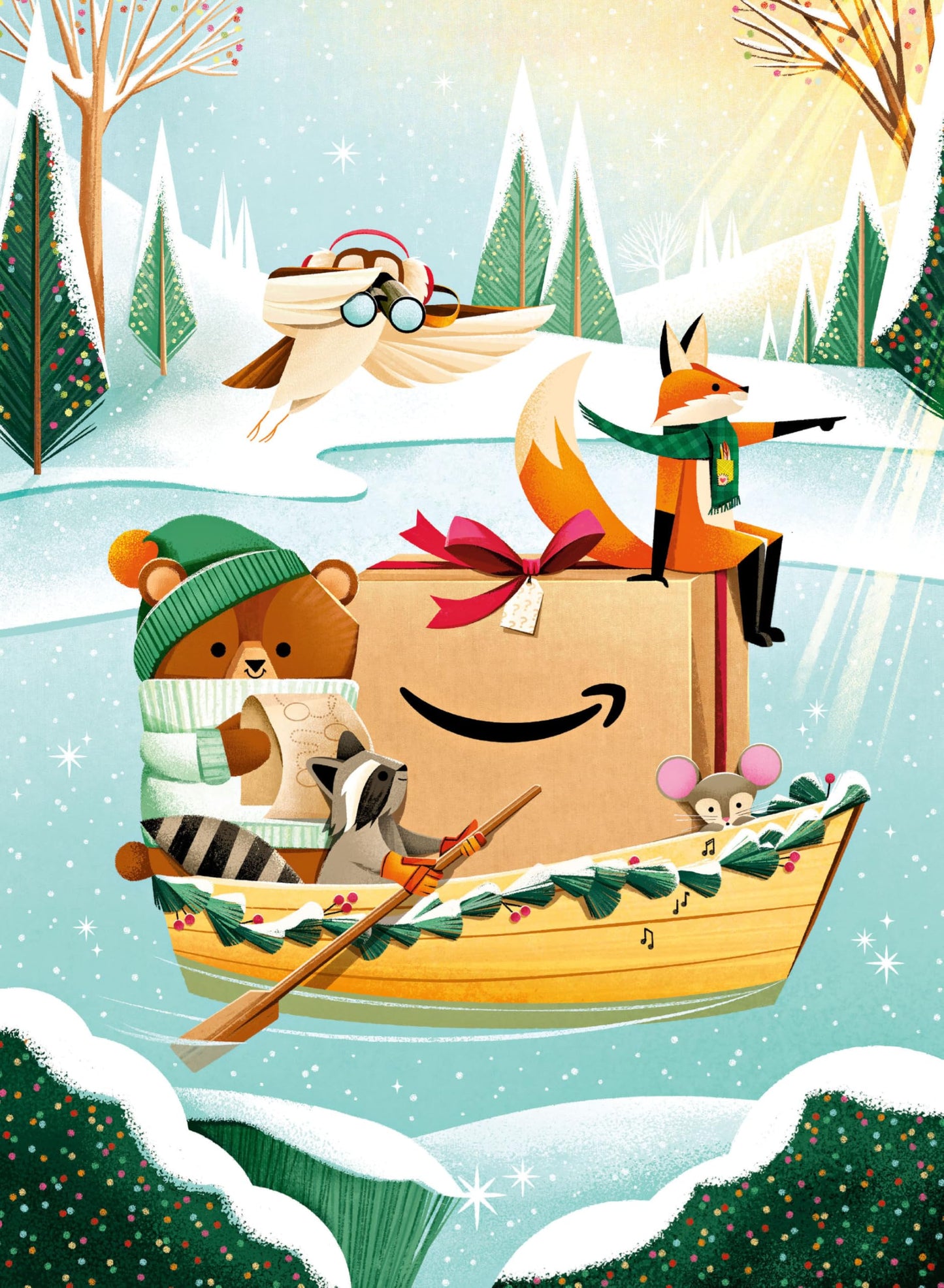 Amazon Holiday Puzzle - 100 Piece Jigsaw Puzzle from Buffalo Games - Forest Friends Adventure - Family Game Night Puzzle Fun - Finished Size is 15 x