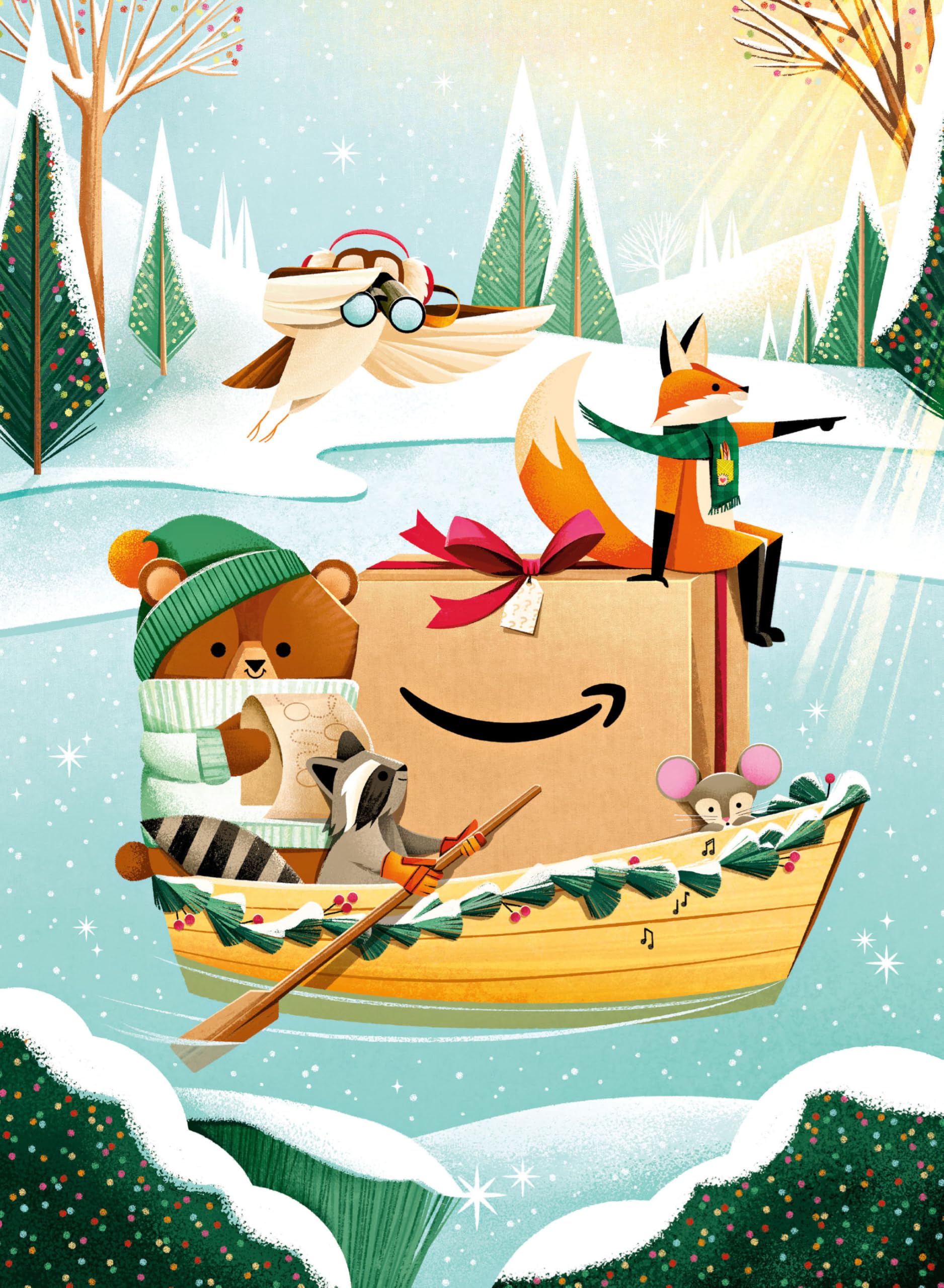 Amazon Holiday Puzzle - 100 Piece Jigsaw Puzzle from Buffalo Games - Forest Friends Adventure - Family Game Night Puzzle Fun - Finished Size is 15 x