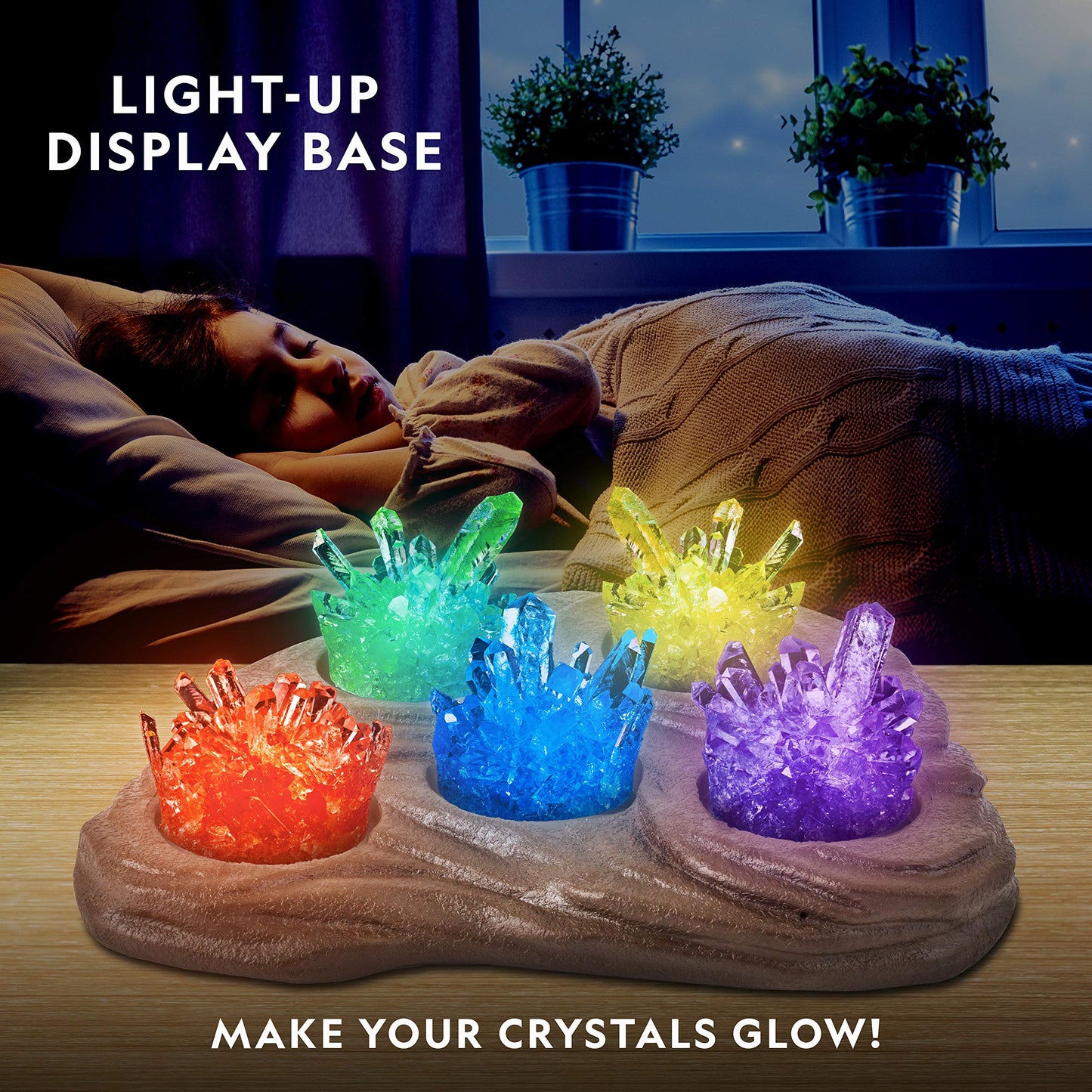 National Geographic Mega Crystal Growing Kit with 6 Crystals for Kids 8-12