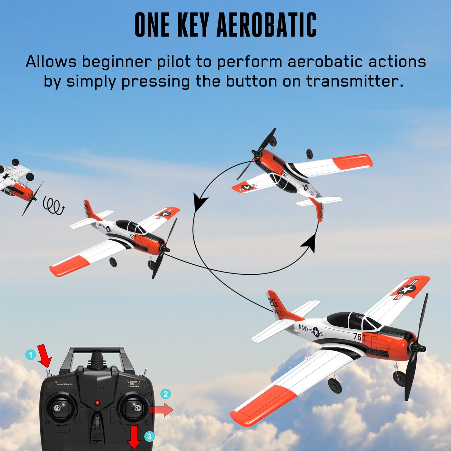 Volantexrc RC Airplane 2.4Ghz 4 Channel Remote Control,with Aileron T28 Trojan Parkflyer RC Aircraft Plane,Ready to Fly with Xpilot Stabilization