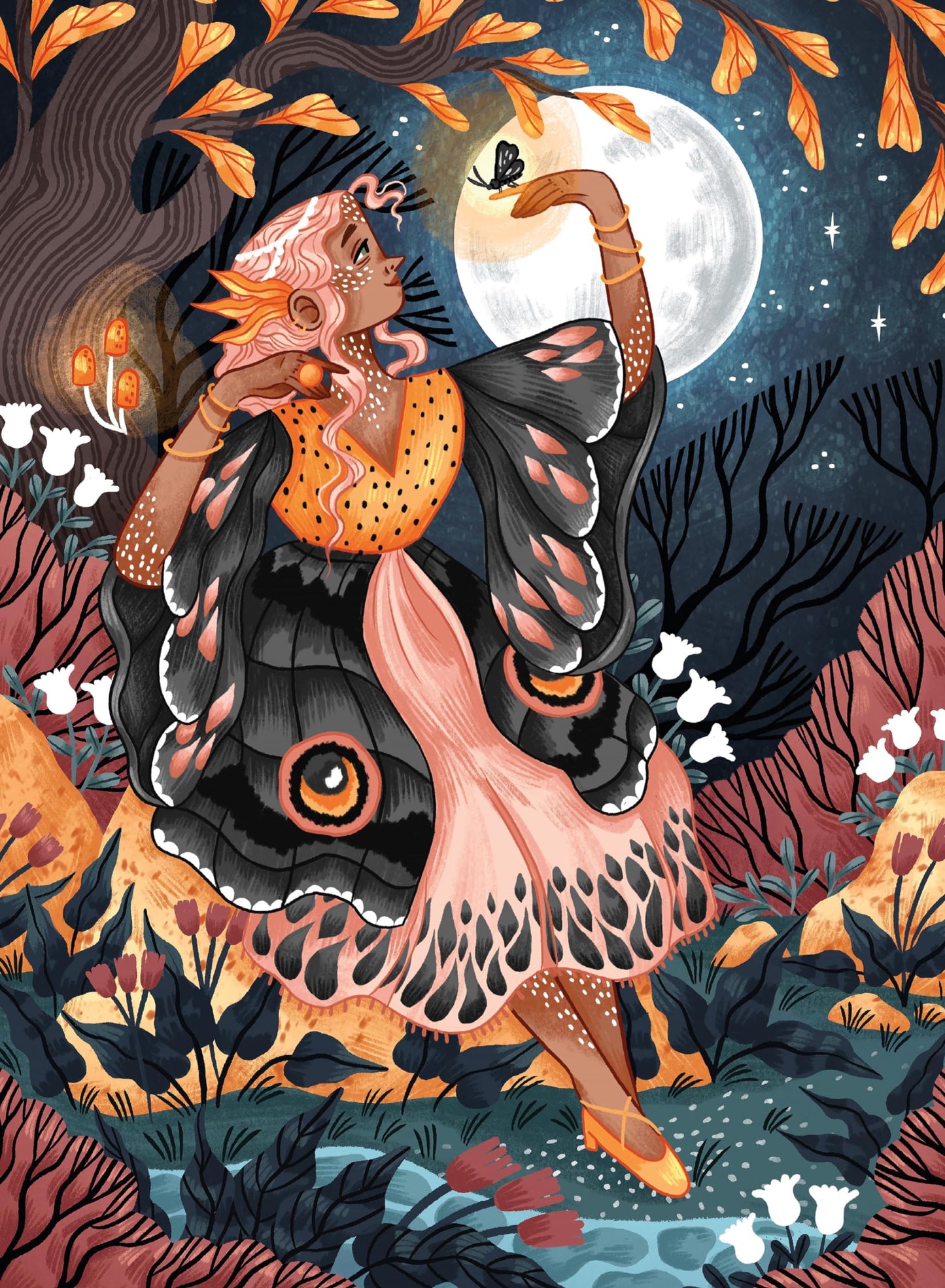 Ceaco - Mystic Moth Lady - 300 Piece Jigsaw Space Saver Puzzle - Puzzles for Smaller Spaces and Surfaces
