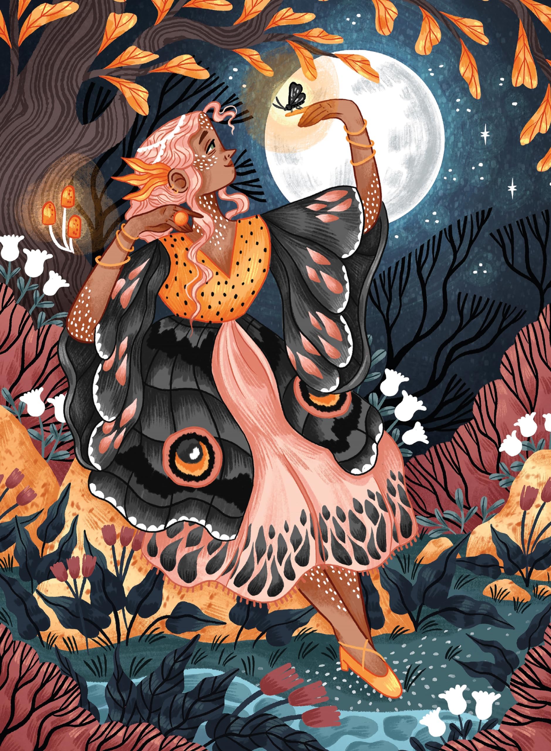 Ceaco - Mystic Moth Lady - 300 Piece Jigsaw Space Saver Puzzle - Puzzles for Smaller Spaces and Surfaces