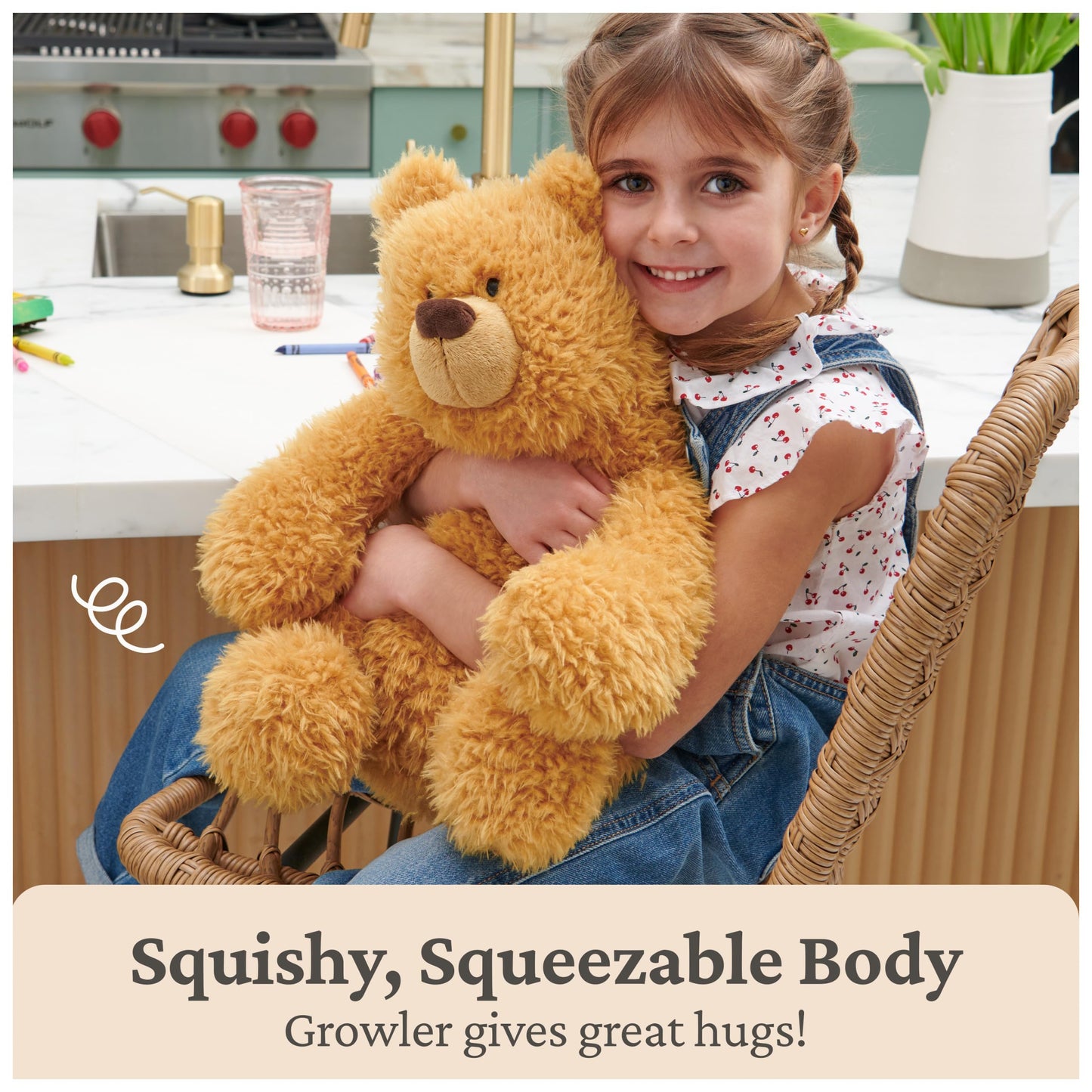 GUND Growler 11-Inch Classic Amber Teddy Bear Plush Toy for Ages 0+