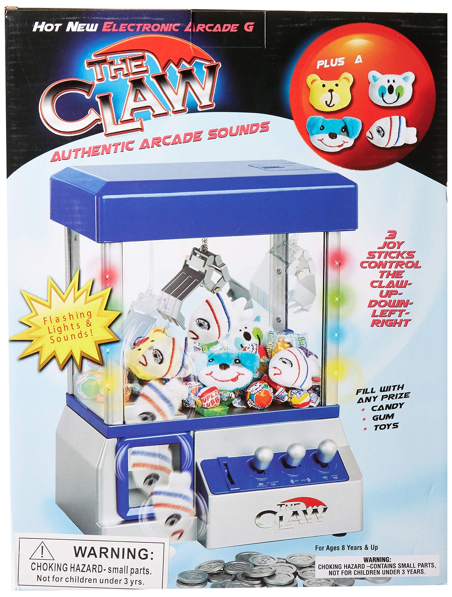 Claw Machine - Arcade Mini Toy Grabber Machine for Kids - Candy Machine- Retro Carnvial Music & Flashing Lights- Best Birthday Gift Game. Use