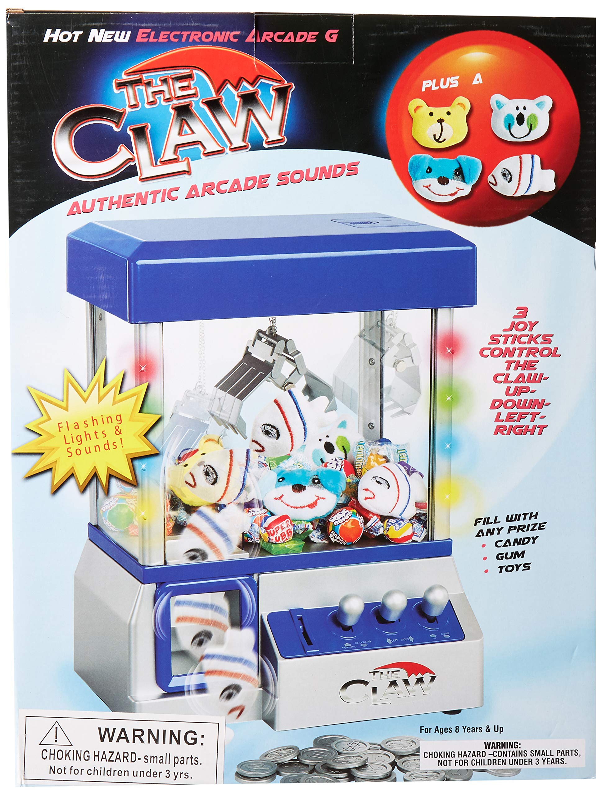 Claw Machine - Arcade Mini Toy Grabber Machine for Kids - Candy Machine- Retro Carnvial Music & Flashing Lights- Best Birthday Gift Game. Use