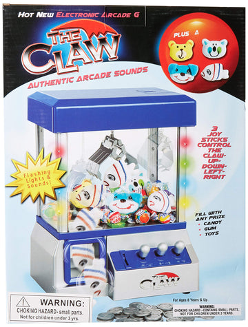 Claw Machine - Arcade Mini Toy Grabber Machine for Kids - Candy Machine- Retro Carnvial Music & Flashing Lights- Best Birthday Gift Game. Use