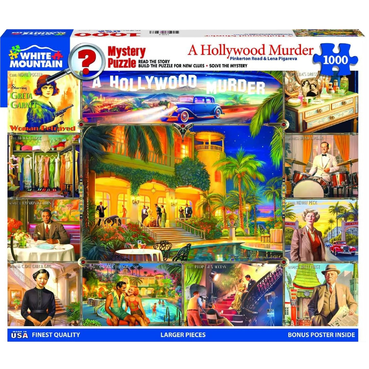 White Mountain 1000 Piece Jigsaw Puzzle, Hollywood Murder-Mystery