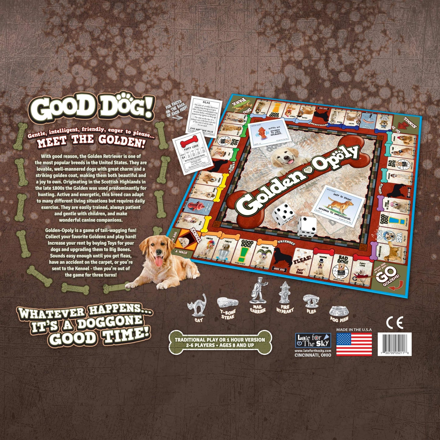 Late for The Sky Golden Retriever-Opoly Dog Board Game, Family Strategy Game for 2-6 Players, Ages 8+, Opoly-Style Gameplay, Gift for Dog Lovers