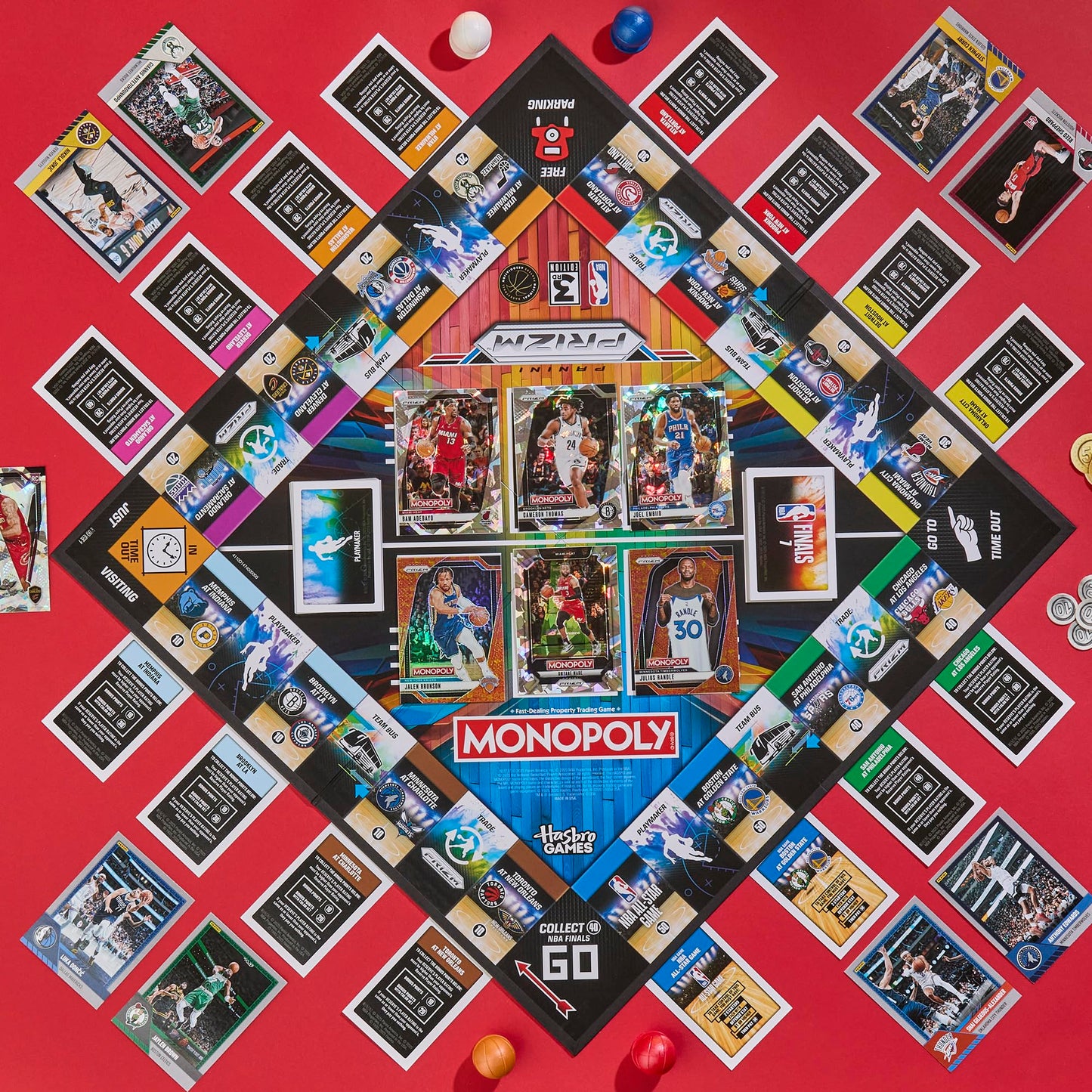 Monopoly NBA Panini Prizm Board Game - 3rd Edition | Officially Licensed Hasbro Game | Ages 8+