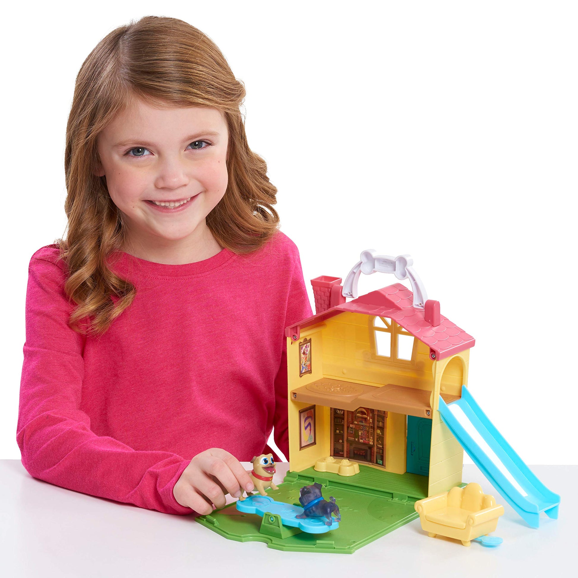 Puppy Dog Pals Stow N' Go Playset with Handle, Travel Toys for Kids, Officially Licensed Kids Toys for Ages 3 Up by Just Play