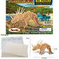 Puzzled 3D Puzzle Styracosaurus Dinosaur Wood Craft Construction Model Kit Educational DIY Wooden Dino Toy Assemble Model Unfinished Crafting Hobby