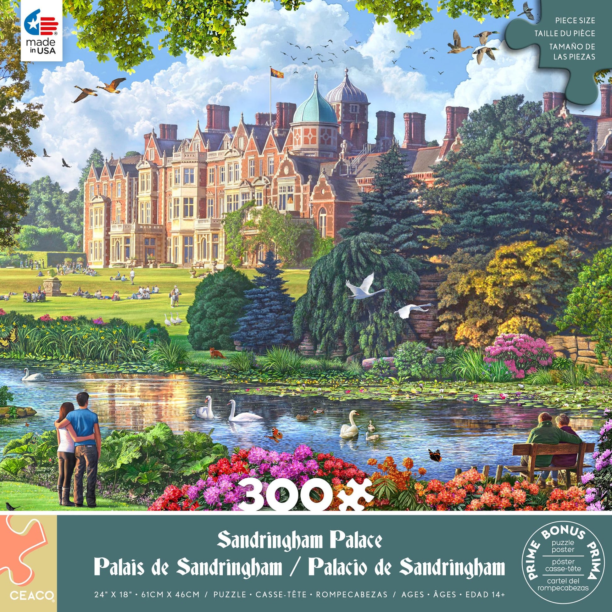 Ceaco - Sandringham Palace - 300 Large Piece Jigsaw Puzzle for Adults