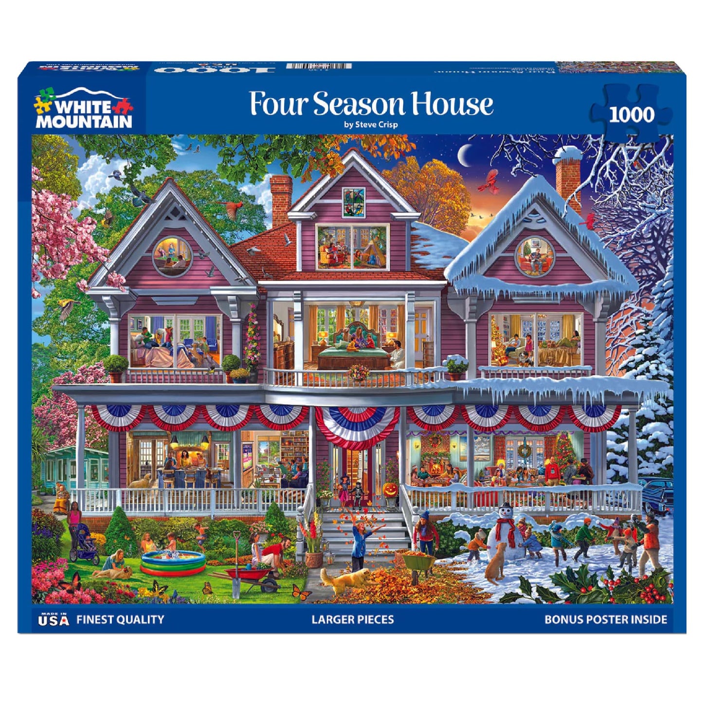 White Mountain 1000 Piece Jigsaw Puzzle, Four Season House