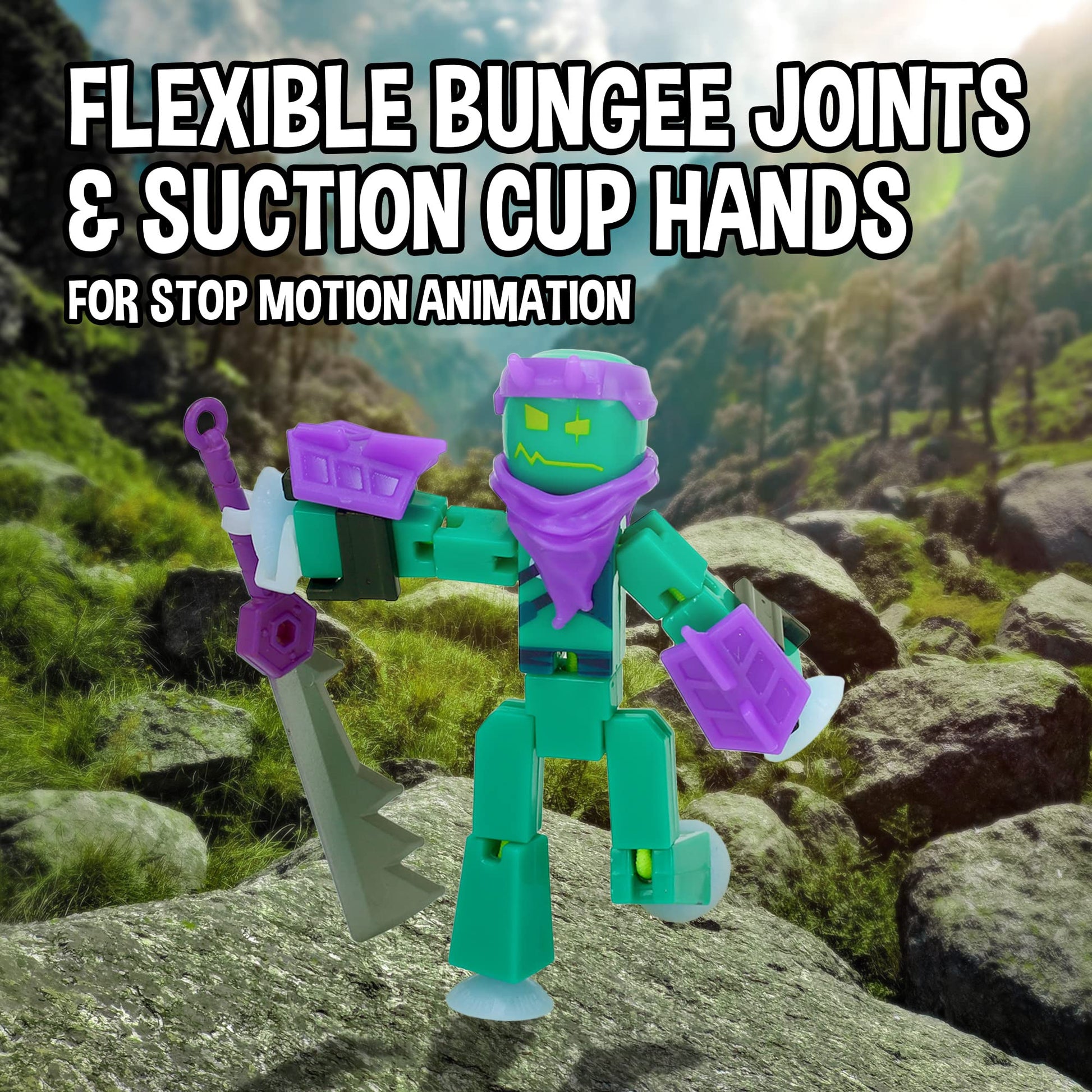 Zing StikBot Legendz Series 1 - Includes Valor, Ruebell, Dominus and Raze Oni - Collectible Action Figures and Accessories, Stop Motion Animation