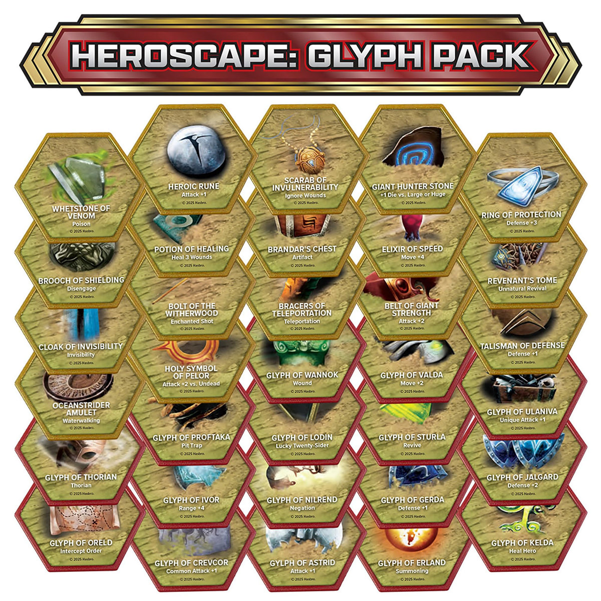 Renegade Game Studios Heroscape Glyph Pack Expansion - 33 Miniatures