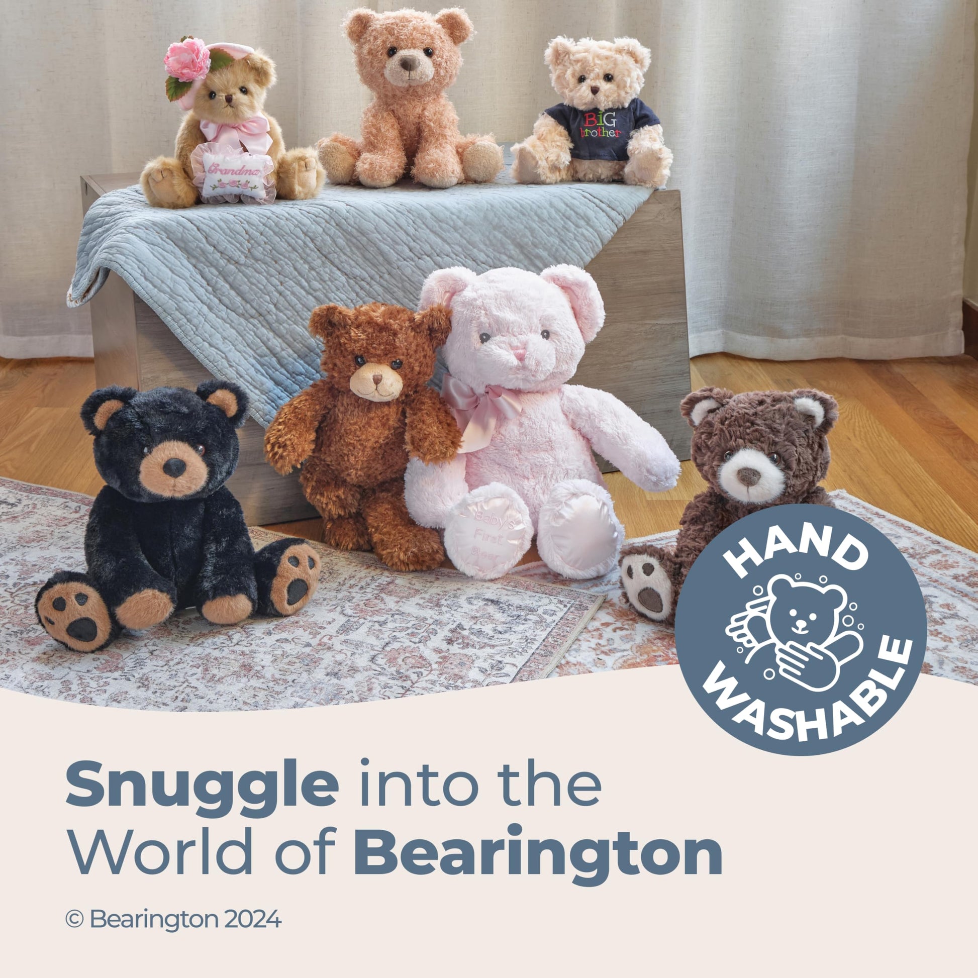 Bearington Clancy Teddy Bear Stuffed Animal 10.5" - Soft and Cuddly Stuffed Bear Plush with Weighted Bean Bag Bottom - Adorable Soft Teddy Bears Gift