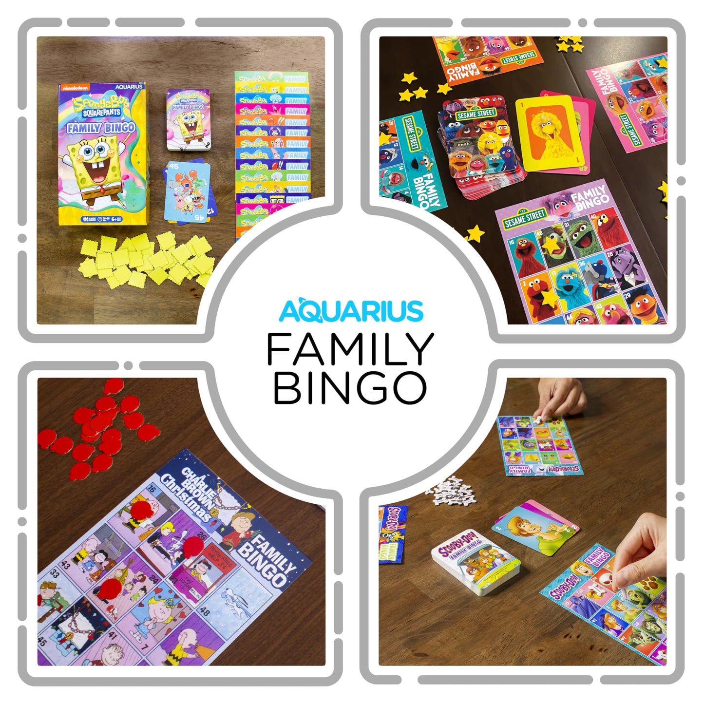 Aquarius Spongebob Squarepants Family Bingo Game, Nickelodeon Party Game for Kids Teens Adults, Officially Licensed Gift, Ages 8+
