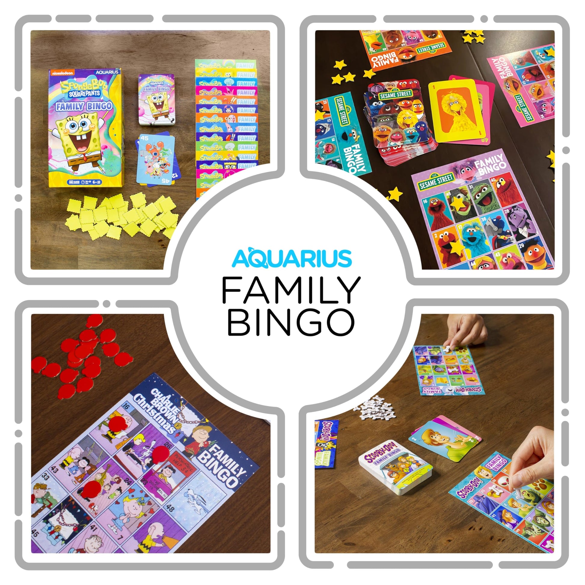 Aquarius Spongebob Squarepants Family Bingo Game, Nickelodeon Party Game for Kids Teens Adults, Officially Licensed Gift, Ages 8+