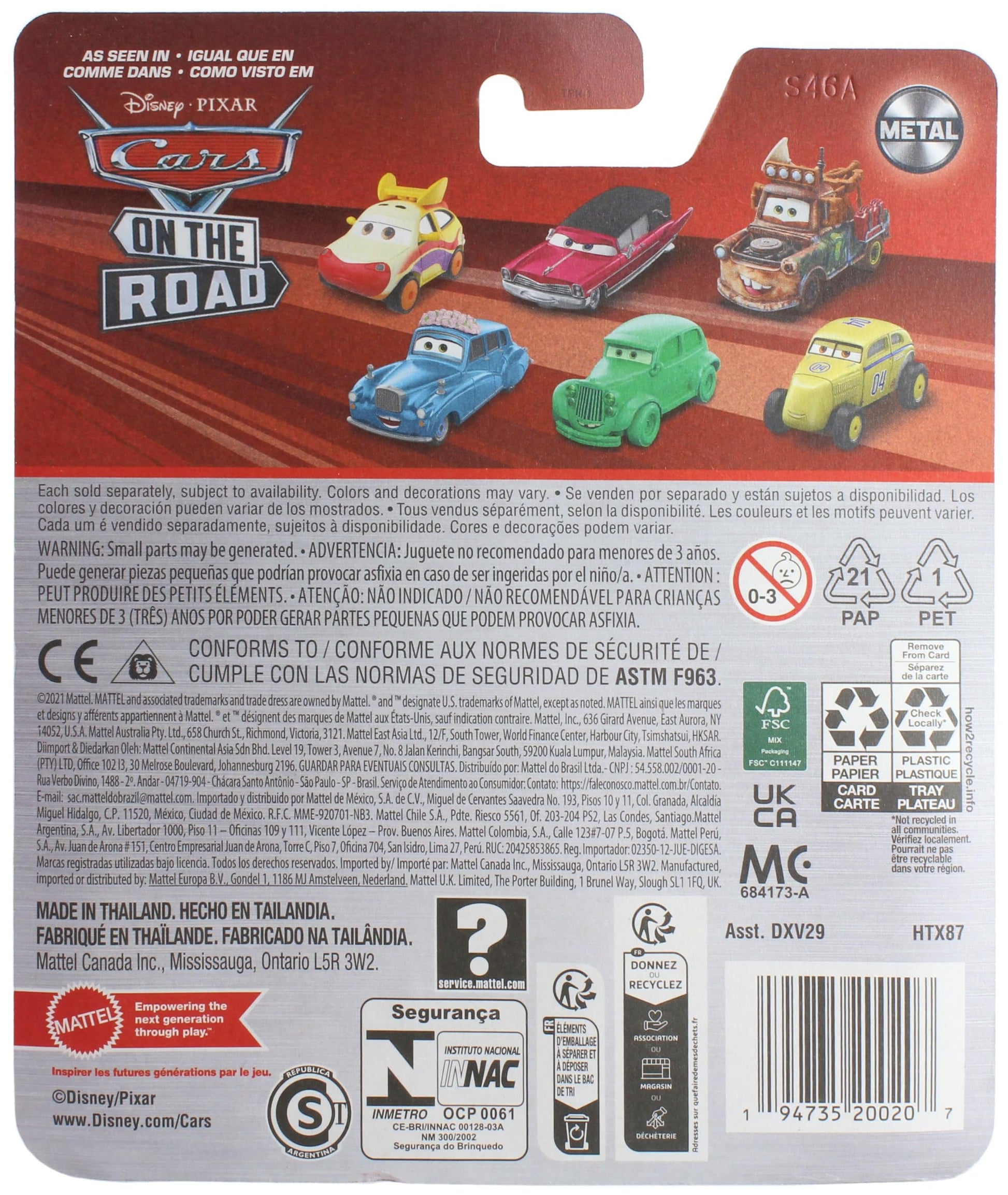 Disney Cars 2024 Diecast Metal Cars On The Road B-Movie Lightning McQueen Deputy Hazard with Slime