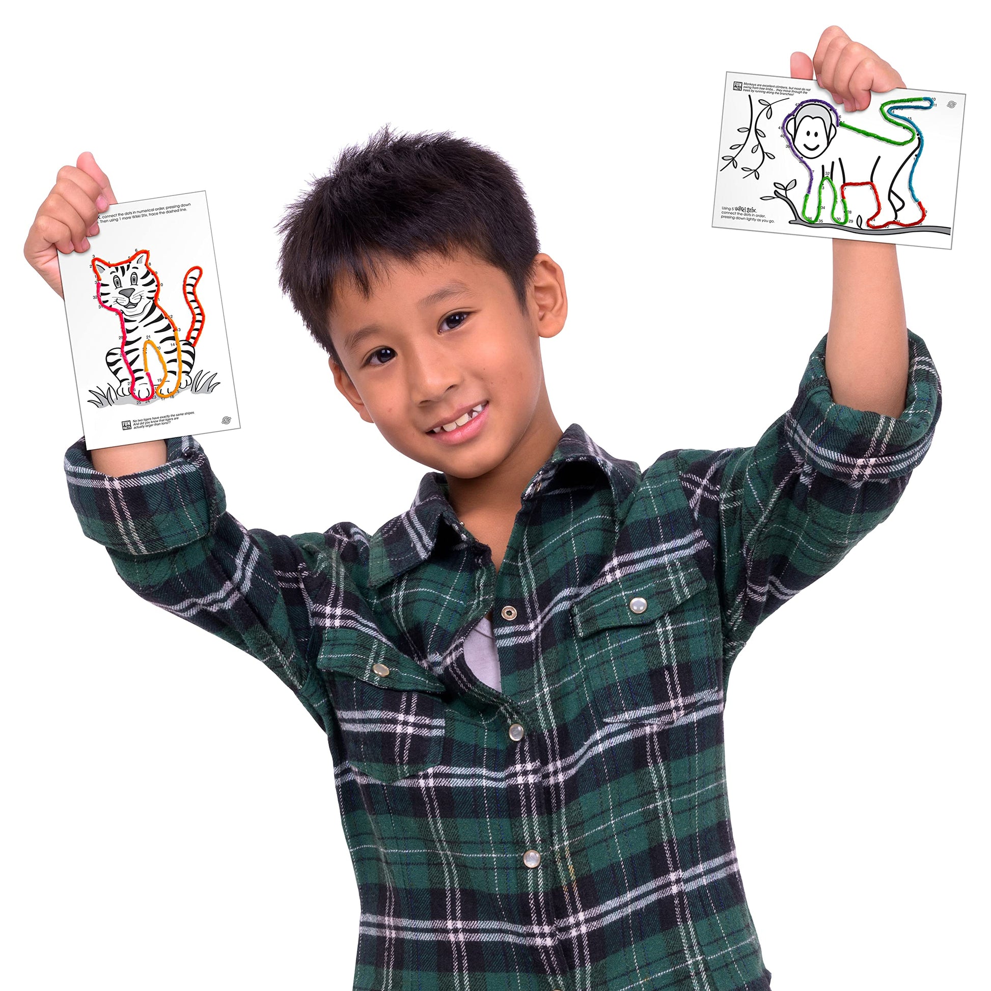 WikkiStix Animal Activity Pak - Features 12 Zoo Animals with Hands-on Activity and Fun Fact on Each, Made in The USA! Multiple Colors !