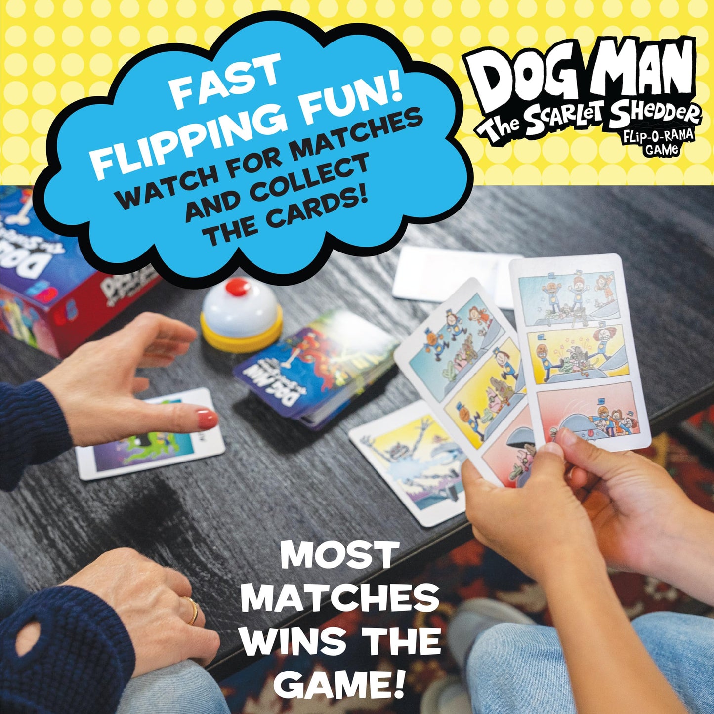 University Games, Dog Man Scarlet Shedder Flip-O-Rama Card Matching Game, Based On The Book Series, for 2 or More Players Ages 6 and Up