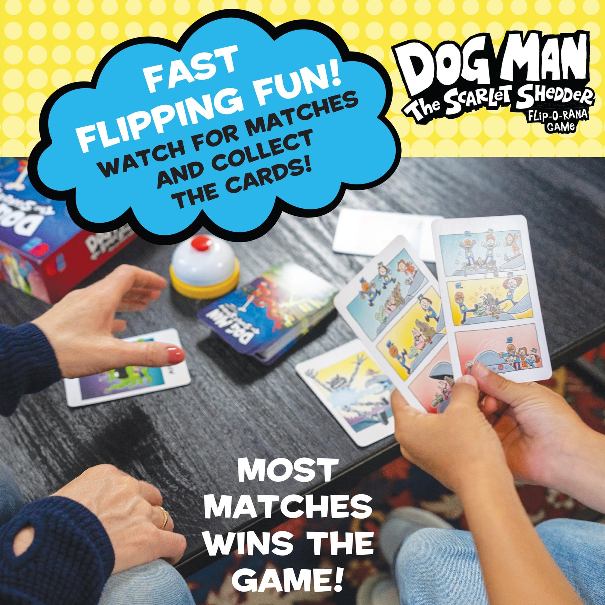 University Games, Dog Man Scarlet Shedder Flip-O-Rama Card Matching Game, Based On The Book Series, for 2 or More Players Ages 6 and Up