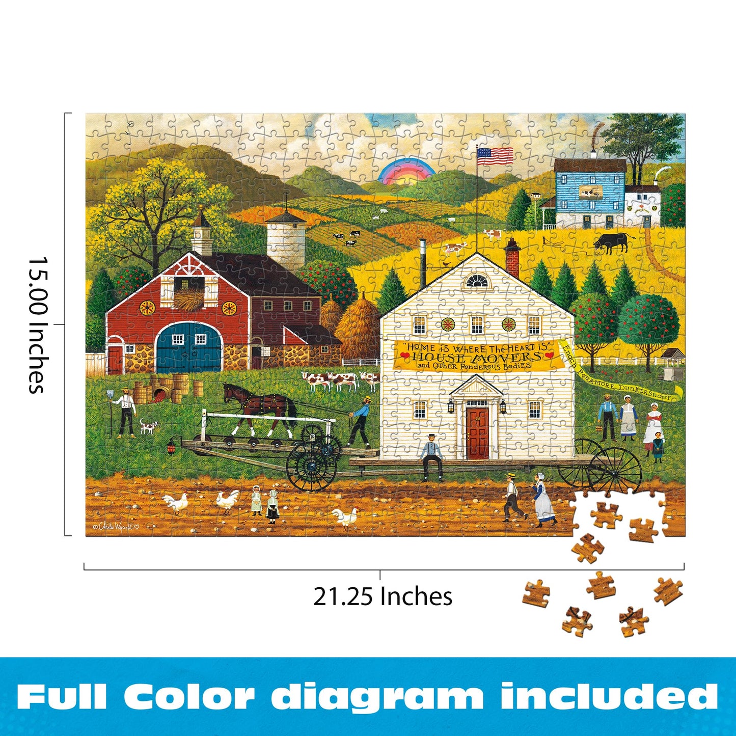 Buffalo Games - Charles Wysocki House Movers - 500 Piece Puzzle for Adults