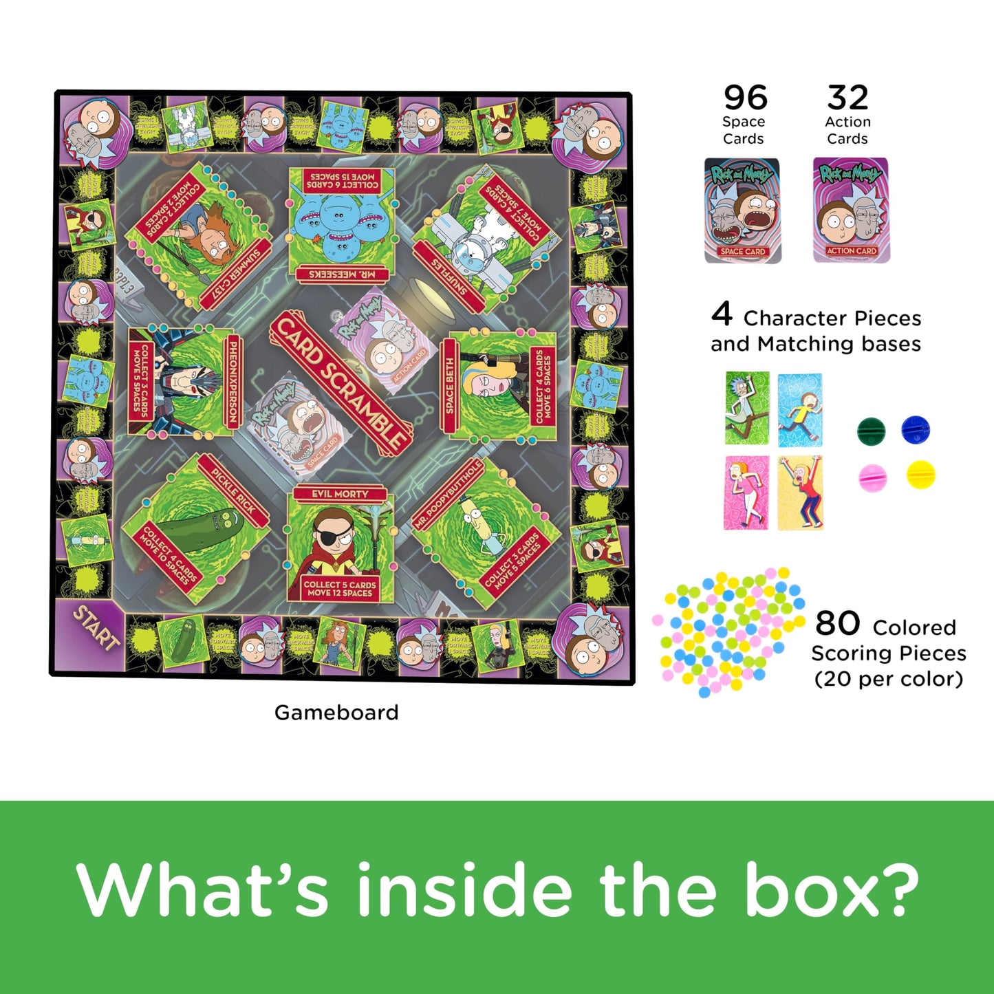 AQUARIUS Rick & Morty Card Scramble Board Game - Fun Family Party Game for Kids, Teens & Adults - Entertaining Game Night Gift - Officially Licensed