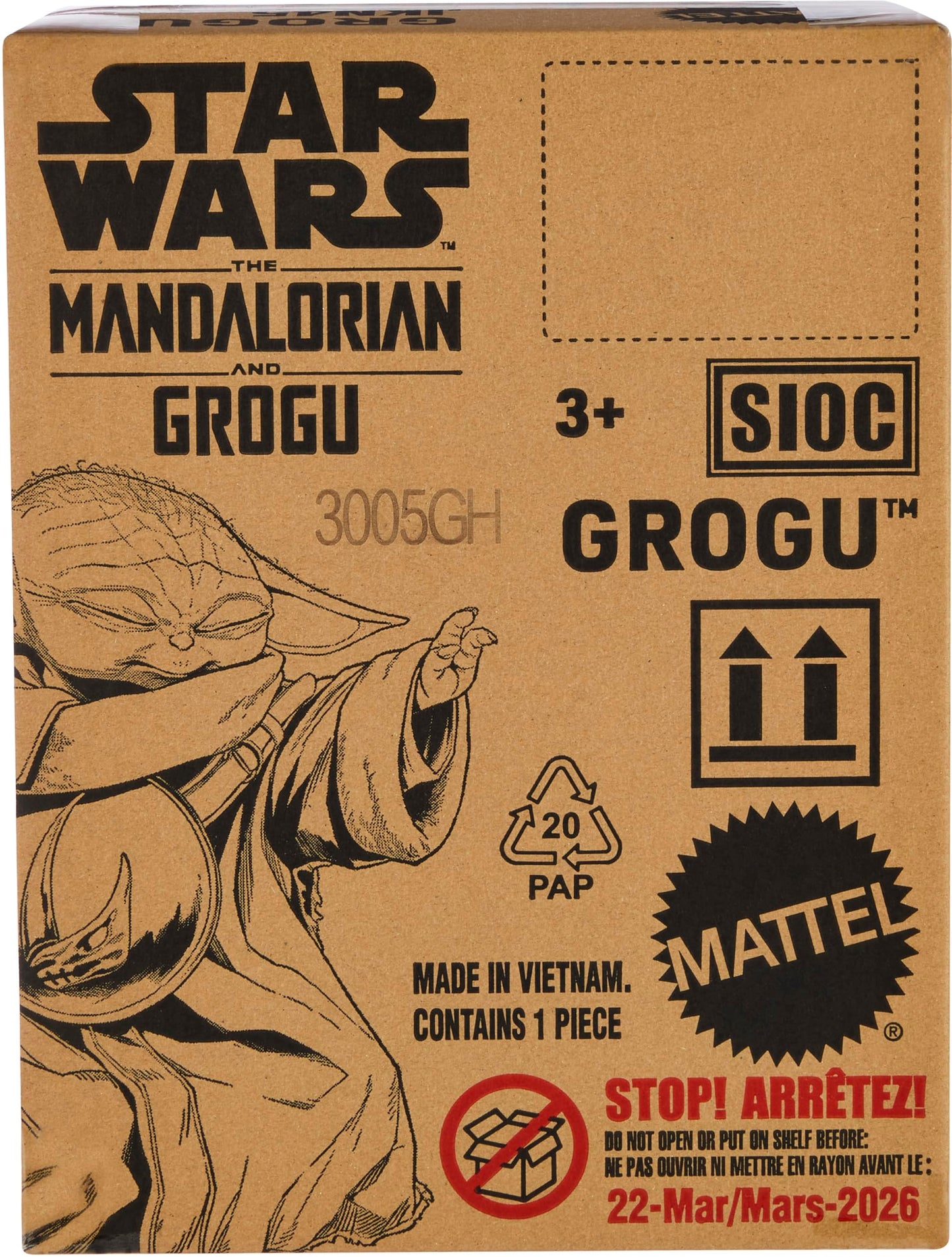 Mattel Star Wars the Mandalorian & Grogu Movie Grogu 12-inch Tall Plush with Embroidered Rondel Design on Chest Fuzzy Multi-Textured Soft Plush