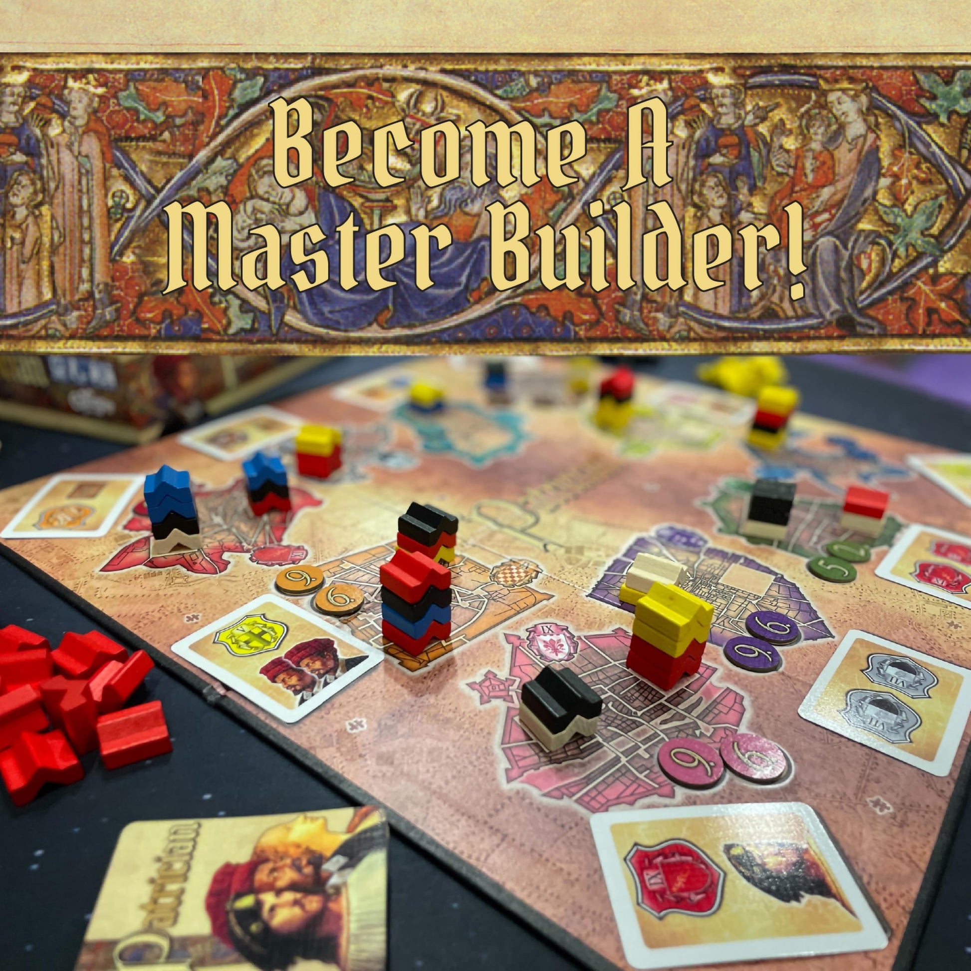 Patrician Towers of Influence - Medieval Area Control Tower Building Strategy Board Game for Family Game Night Gateway Board Game for Kids, Teens,
