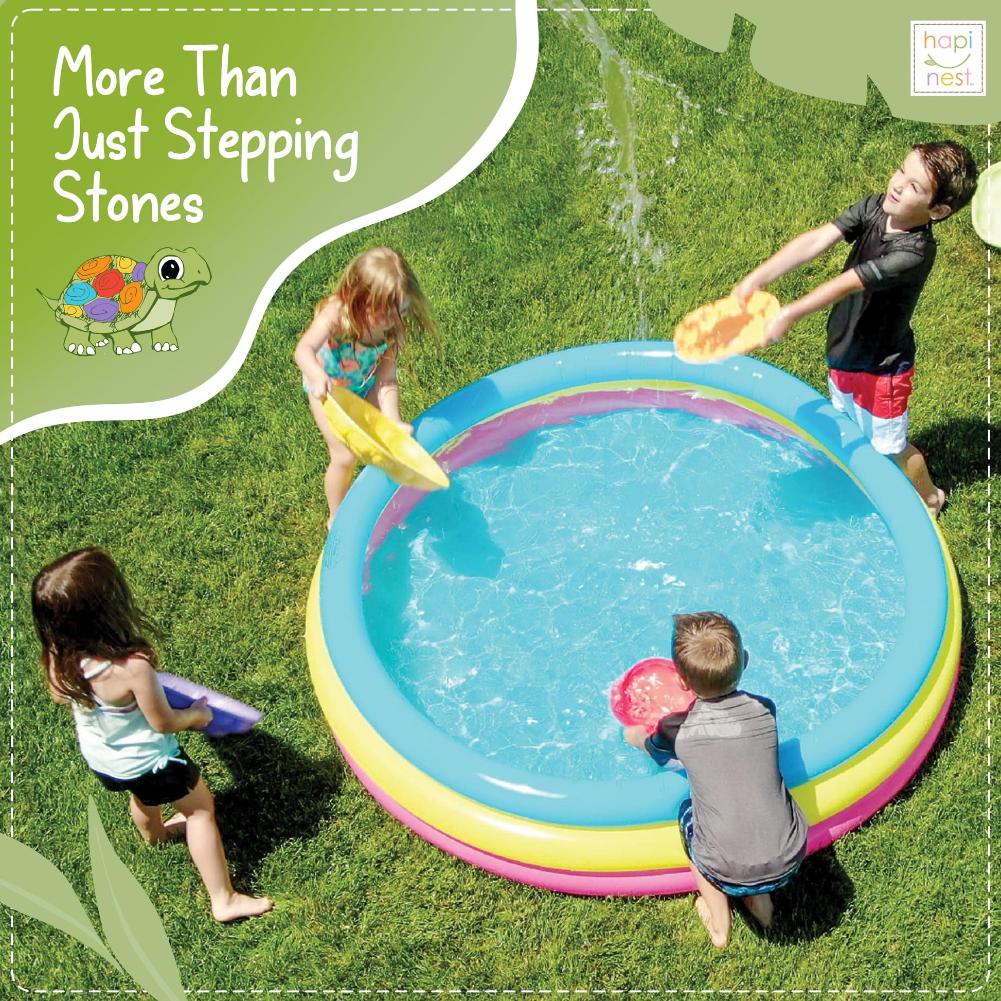 Hapinest Turtle Balance Stepping Stones for Kids, Obstacle Course Coordination Game for Kids & Family, Indoor Outdoor Sensory Play Equipment Toys
