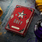 theory11 Red Obey Playing Cards - Shepard Fairey Street Art Poker Deck with Custom Faces, Foil Style Box, Magic, Cardistry, Game Night Gift for Art