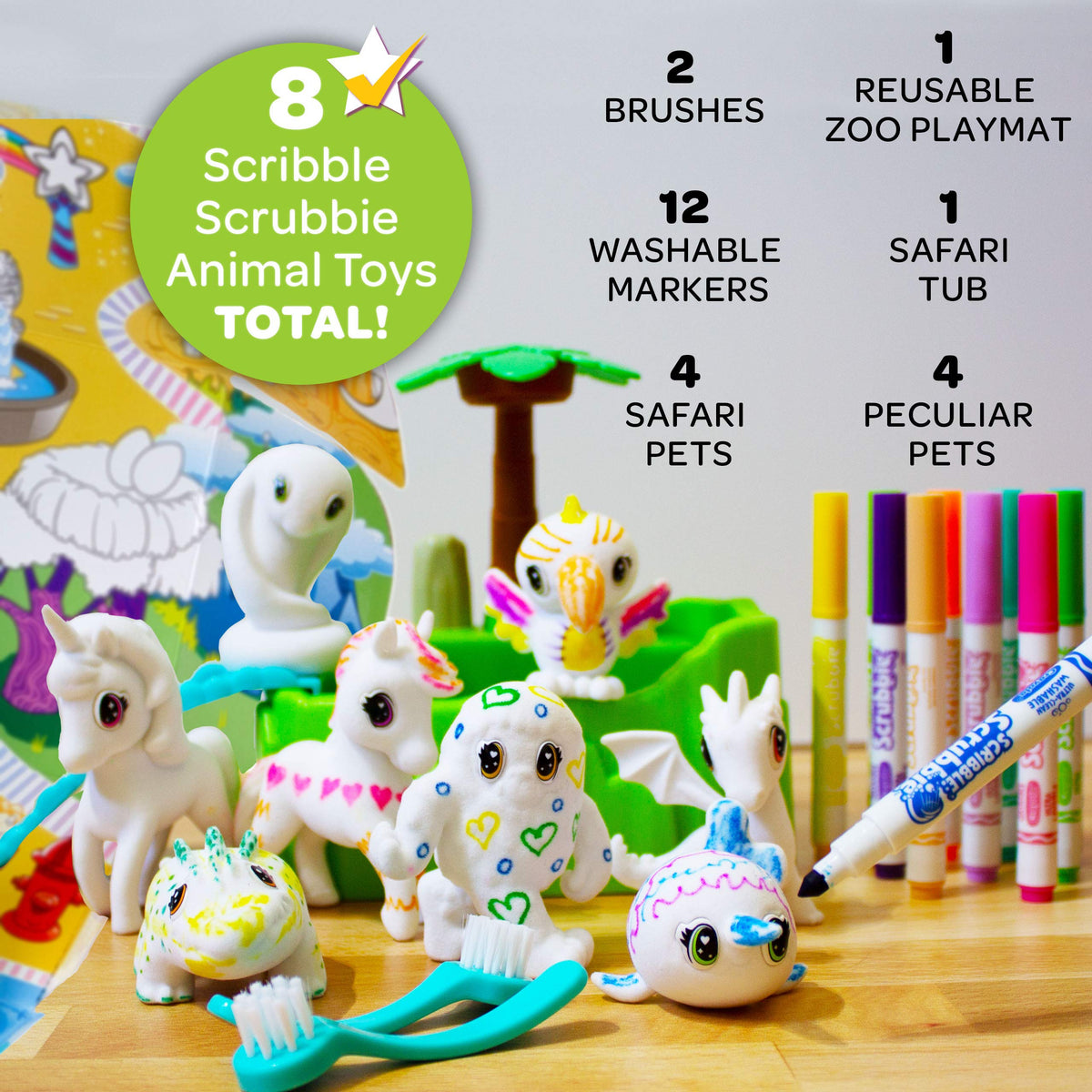 Crayola Scribble Scrubbie Peculiar Zoo, Amazon Exclusive, Kids Toy, Gift for Kids, Ages 3, 4, 5, 6