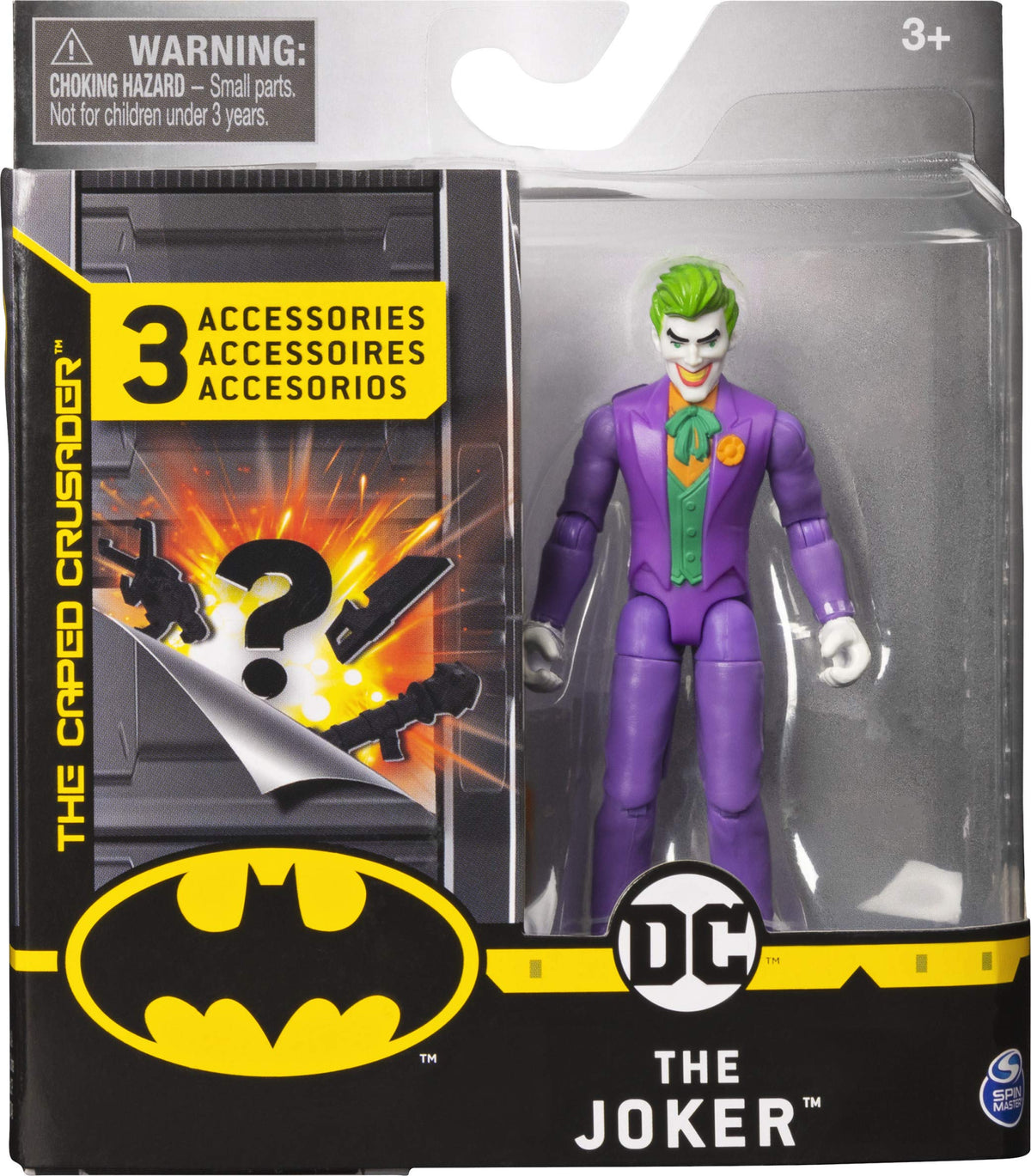 Batman 6056747, 4-Inch THE Joker Action Figure with 3 Mystery Accessories, Mission 1, Multicolour