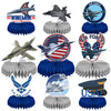 9Pcs Airplane Honeycomb Centerpieces, 3D Table Toppers, Double Sided Printed Aviation Fighter Theme Party Decorations, Birthday Party Baby Shower