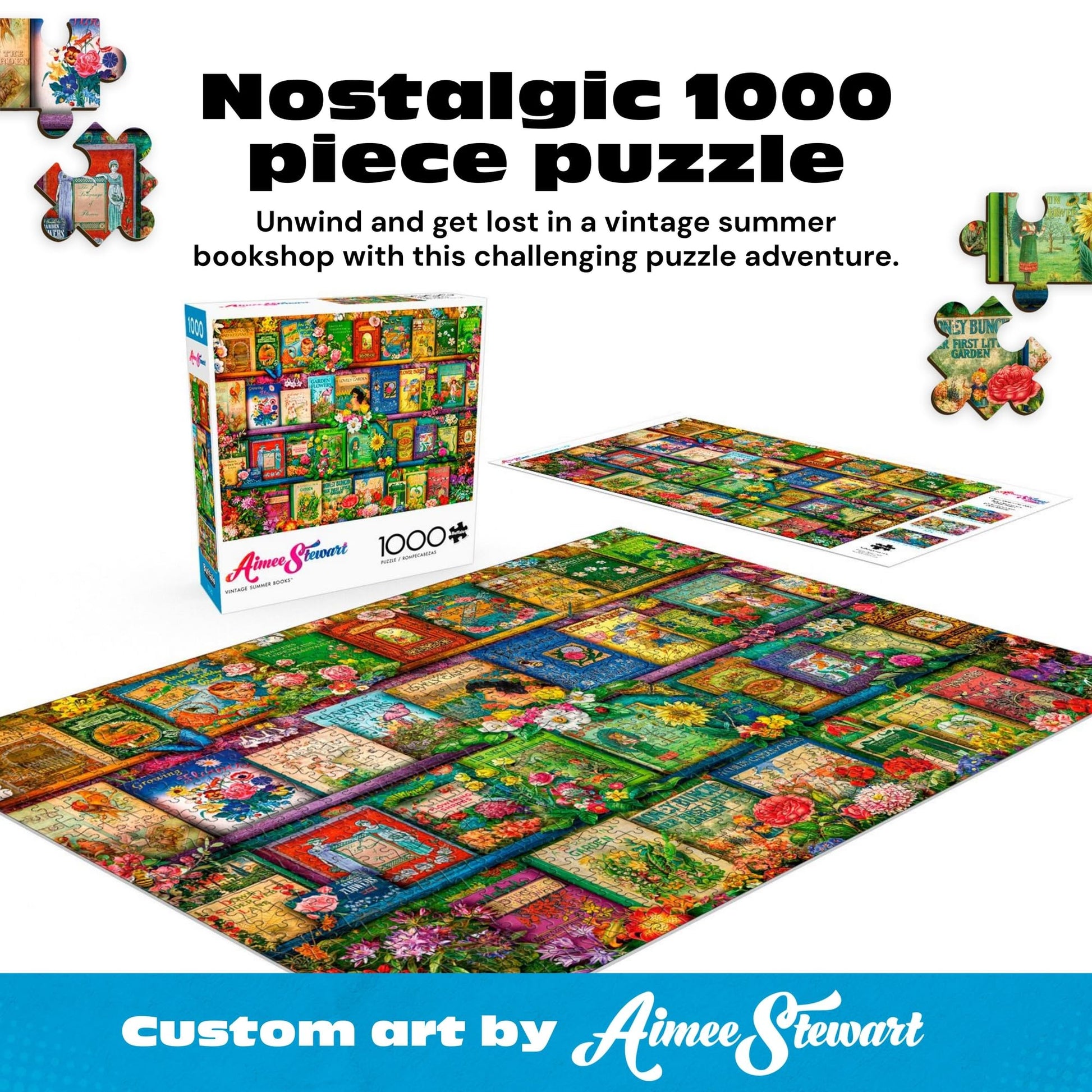 Buffalo Games - Aimee Stewart Vintage Summer Books - 1000 Piece Puzzle