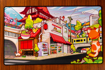 1985 Games Milk Carton Cat Playmat - Premium Non-Slip Tabletop Gaming Mat for MTG, DND & Card Games
