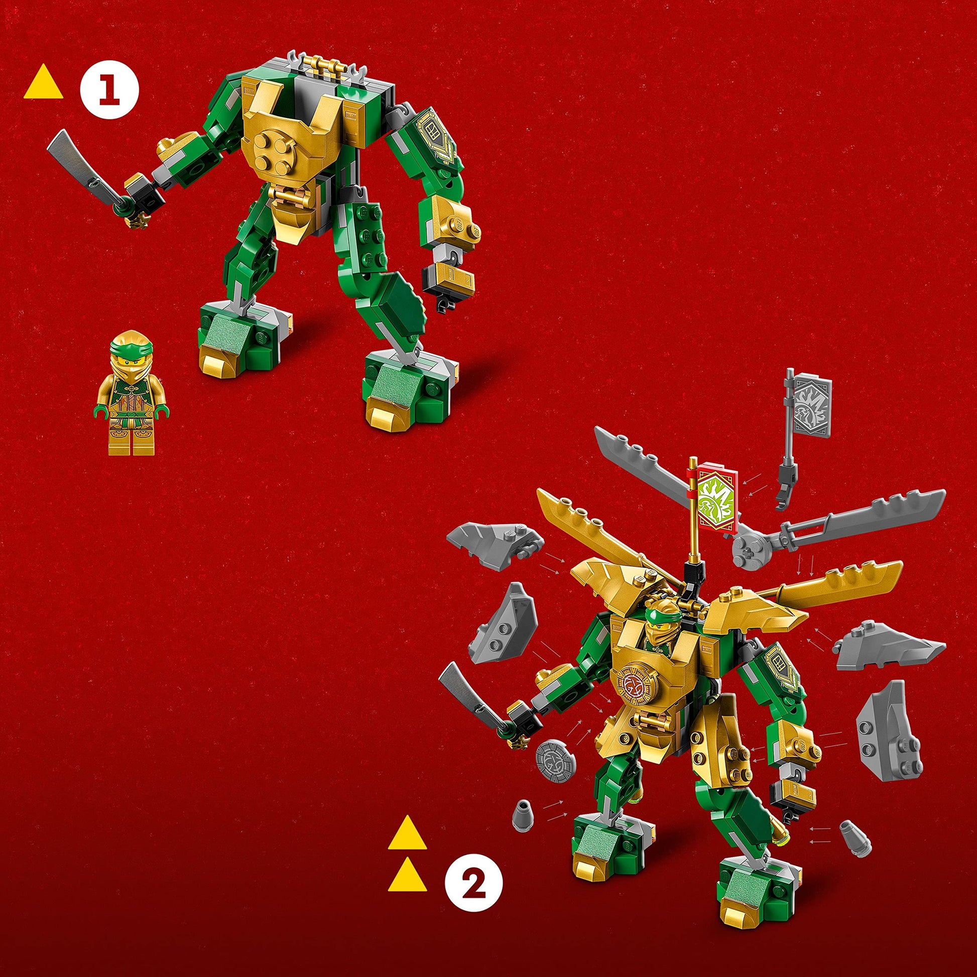 Lego NINJAGO Lloyd’s Mech Battle EVO Building Set 71781, with 2 Action Figures, 2 Posable Ninja Action Figures to Build, Ninja Toy for Kids Ages 6+