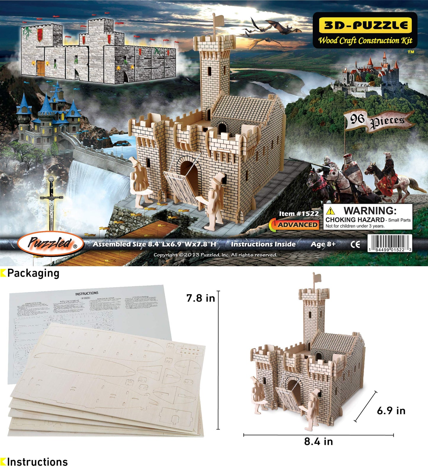 Puzzled Fortress 3D Puzzle Wood Craft Construction Kit