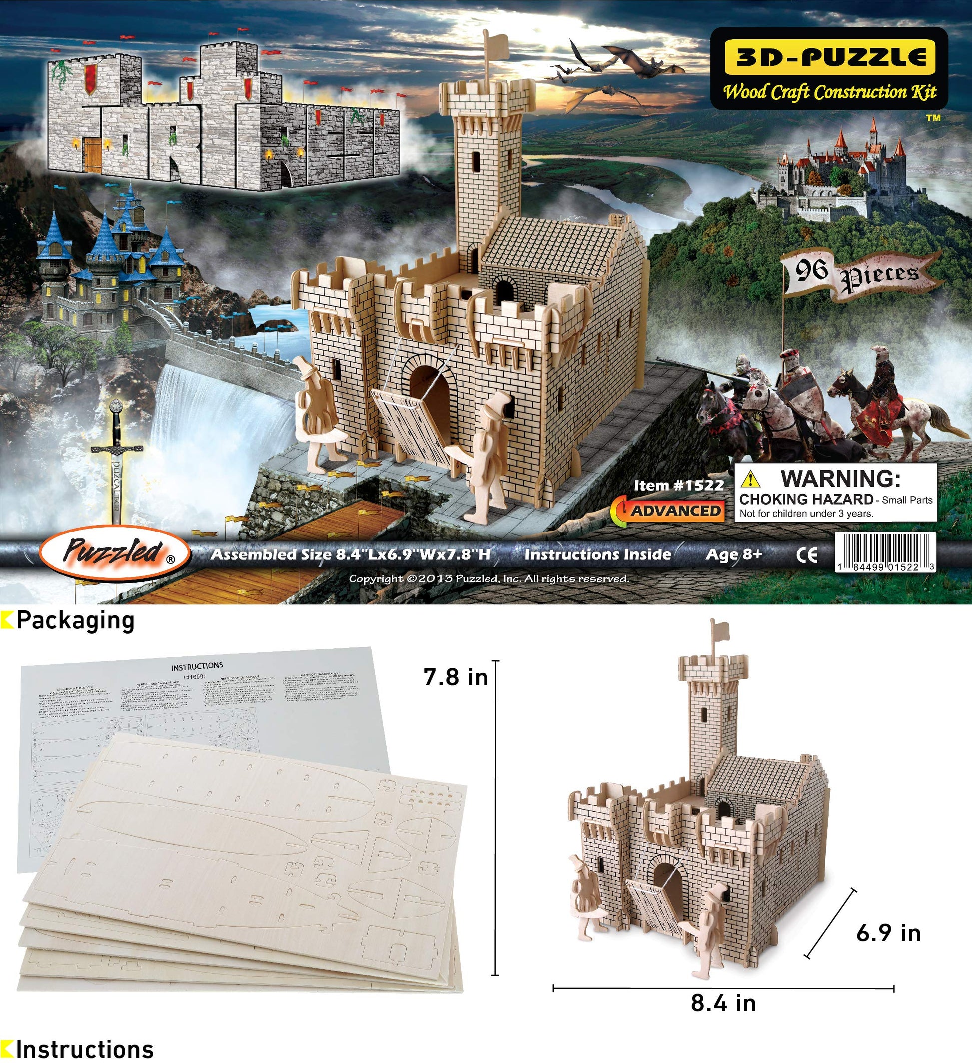 Puzzled Fortress 3D Puzzle Wood Craft Construction Kit