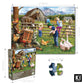 Little Helpers 750 Piece Jigsaw Puzzle for Adults by Sharon Steele - 27x20 Inch Whimsical Country Farm Scene from KI Puzzles - Challenging, Hard