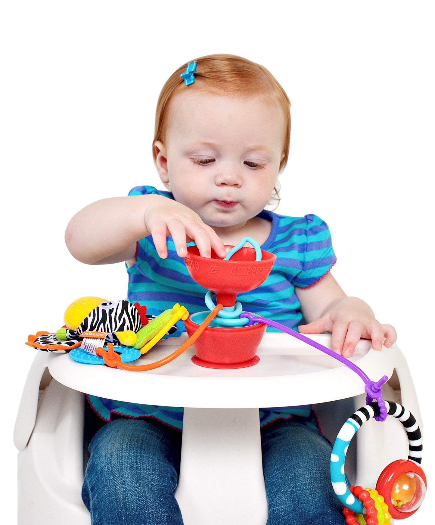 Grapple, the Baby Suction Cup Toy Holder for High Chair, Stroller and Teething Toys for Babies 6-12 Months. One of Your Baby Must Haves!