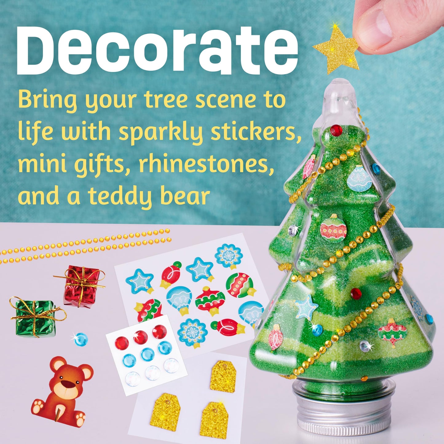 Creativity for Kids Sand Art Christmas Tree Kit | Layer, Design & Create Your Own Sparkly Tree | DIY Screen Free Summer Arts & Crafts for Kids