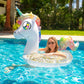 PoolCandy Inflatable 42" inch Animal Pool Tubes and Swim Rings (Rainbow Unicorn with Glitter Inflatable 42" inch Pool Tube)